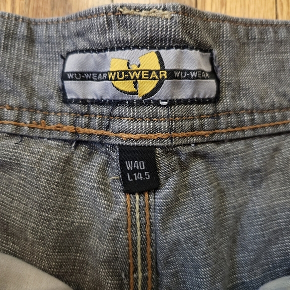 WU WEAR Mens Vintage Denim Jean Shorts Size 40 WU Tang 90s Y2K - Picture 3 of 8